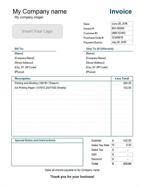 60+ Microsoft Invoice Templates - PDF, DOC, Excel | Free & Premium ...