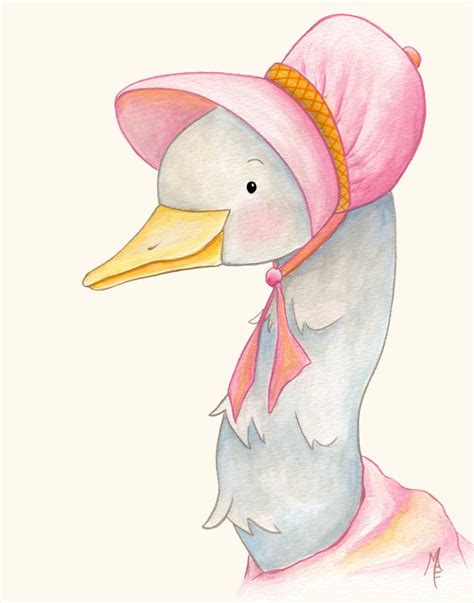 Portrait of Mother Goose Print Children's Wall Art and