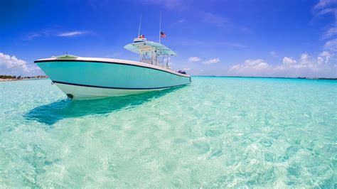 Download Blue Turquoise Ocean Speed Boat Vehicle Boat HD Wallpaper