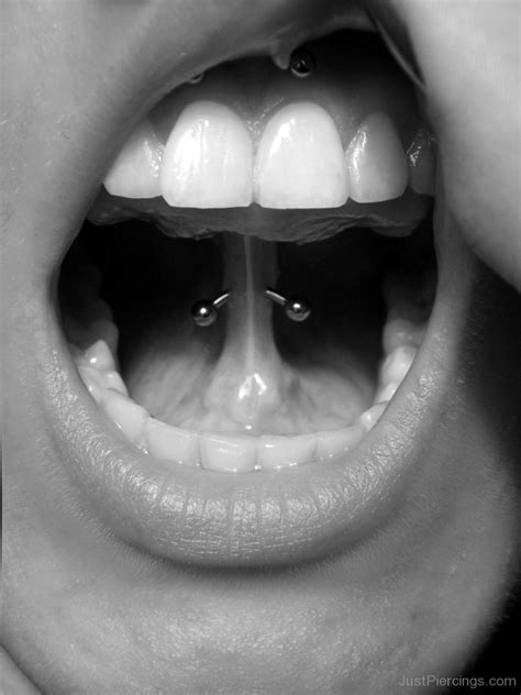 Tongue Web And Smiley Piercing