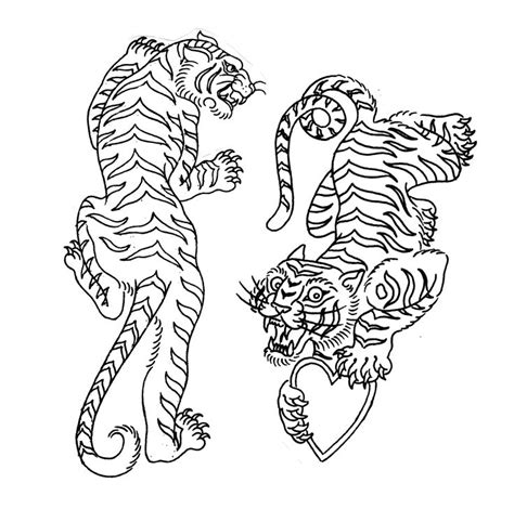 tiger tattoo flash design sketch | Tiger tattoo design, Tiger tattoo, Tattoo flash art