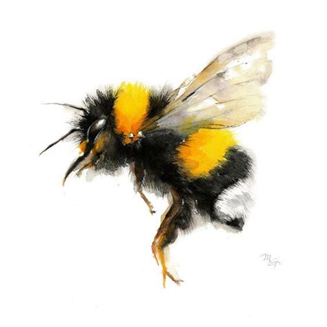 Bee Watercolor Painting Bumble Bee Art Print. Nature - Etsy | Paintings art prints, Bee art ...