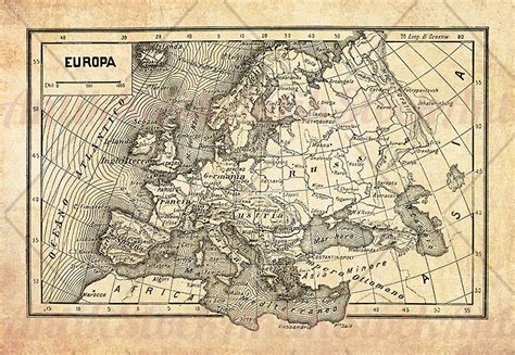 Vintage Map of Europe - AntikStock