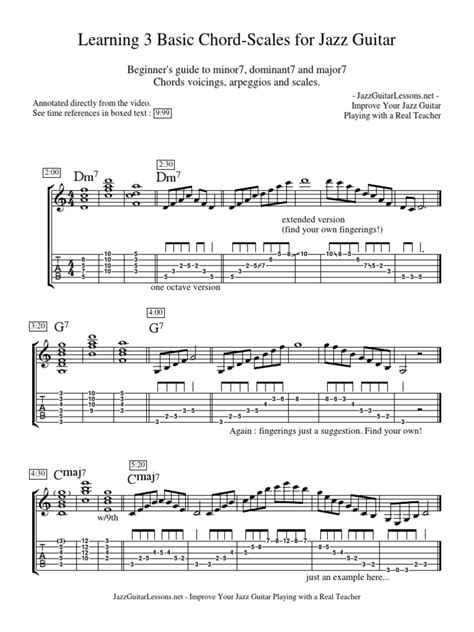 Three Basic Chord Scales for Jazz Guitar