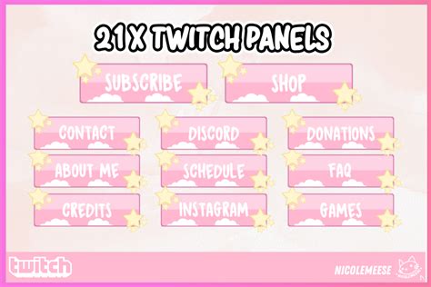 Twitch Panels Pink Twitch Panel Grafika przez EmeeseOverlays · Creative ...