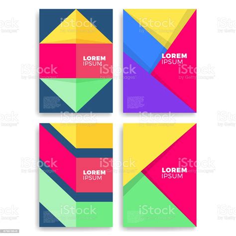 Geometric Cover Design A4 Format Template For Brochureposterflyer Etc Stock Illustration ...