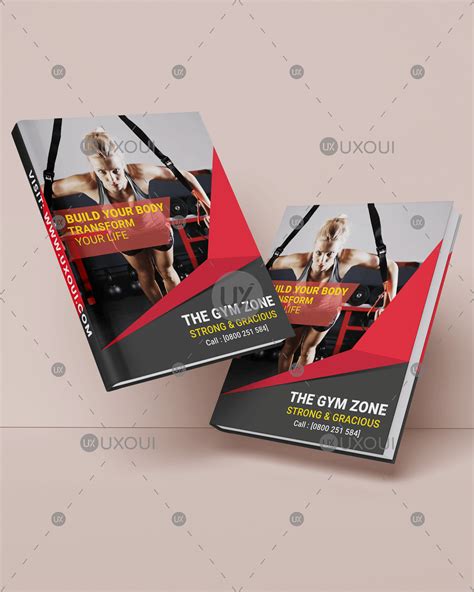 Creative gym and fitness tips book cover template design - UXoUI