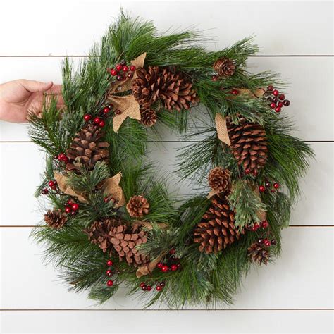 'Winter Bliss' Artificial Pine Wreath - Wreaths - Floral Supplies - Craft Supplies - Factory ...