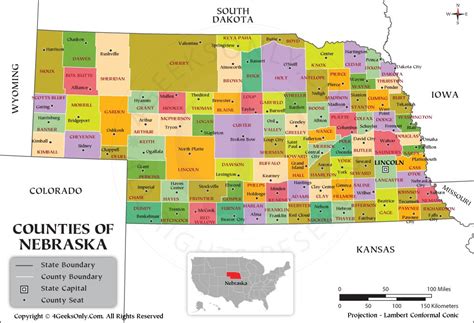 Nebraska County Map