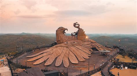 I took this in Jatayu, Kerala - India: The largest avian sculpture in ...