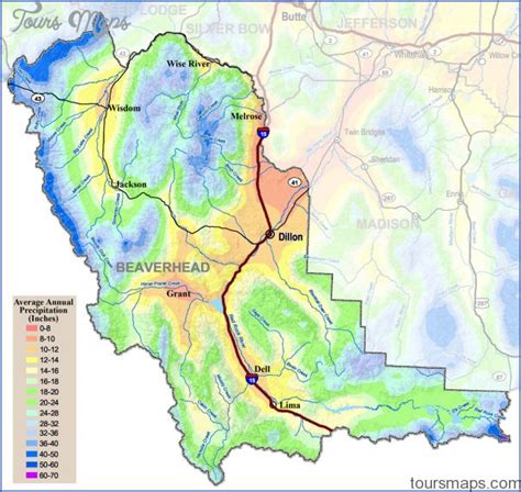 MAP OF BITTERROOT VALLEY MONTANA - ToursMaps.com