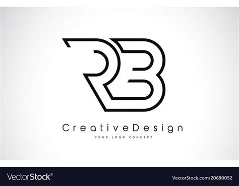 RB R B Letter Logo Design in Black Colors. Creative Modern Letters Vector Icon Logo Illustration ...