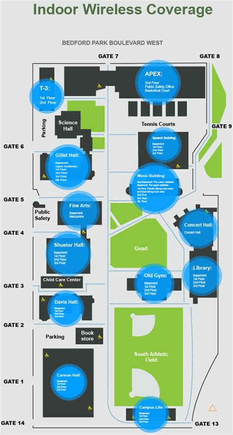 Lehman College Campus Map Lehman campus map college hall technology wireless east division ...