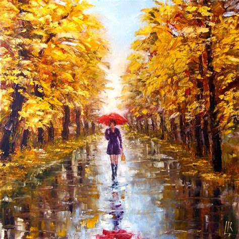 Autumn rain Oil painting by Ludmila Kovalenko | Artfinder in 2023 ...