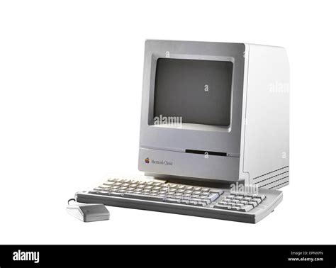 Old Fashioned Computer and Mouse on Office Desk. Model Apple Stock Photo, Royalty Free Image ...