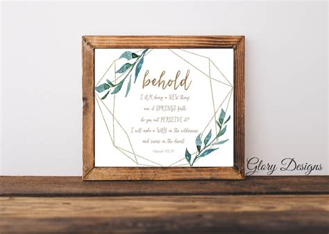 Printable Bible Verse Behold I Am Doing a New Thing | Etsy