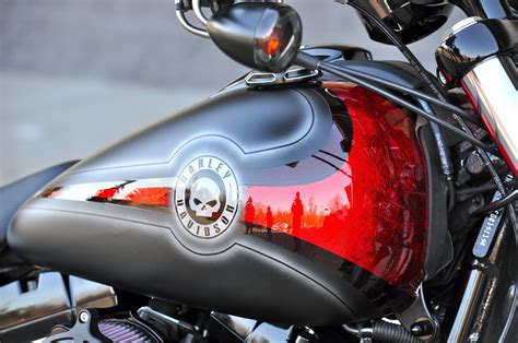 Beautiful Custom Breakout, Loving the Red Candy Paint with the Matte Black | Harley davidson ...