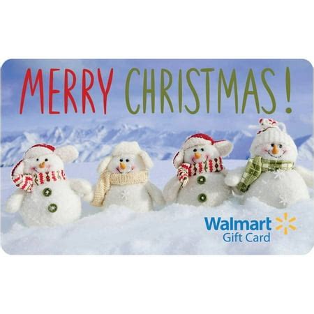 4 Snowmen Merry Christmas Walmart Gift Card - Walmart.com