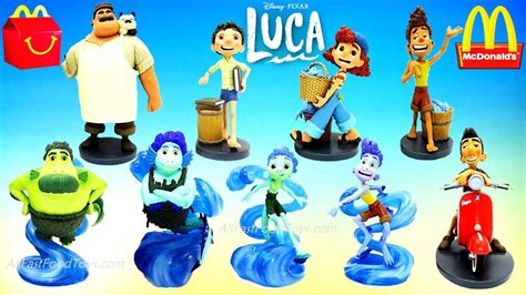 DISNEY PIXAR LUCA DELUXE FIGURINE SET McDONALD'S HAPPY MEAL TOYS CHARACTER NAMES COLLECTION 2021 ...