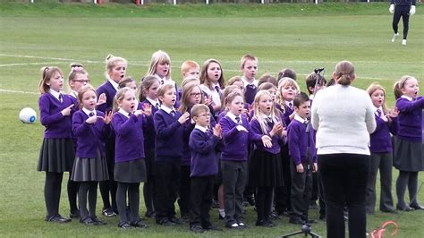 Whitfield Aspen school singing and signing White Cliffs Of Dover at Dover Athletic 19/11/2016 ...