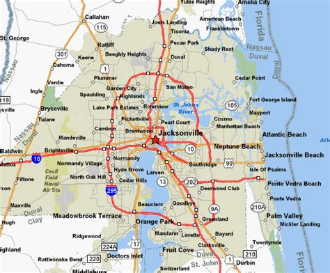 Map of Jacksonville FL - Free Printable Maps