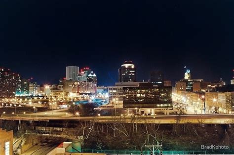 "Night Skyline - Downtown Rochester" by BradKphoto | Redbubble