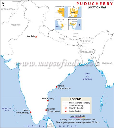 Pondicherry In India Map - Map Of Rose Bowl