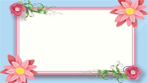 Pink Frame Border Warm Flower Simple Powerpoint Background For Free ...