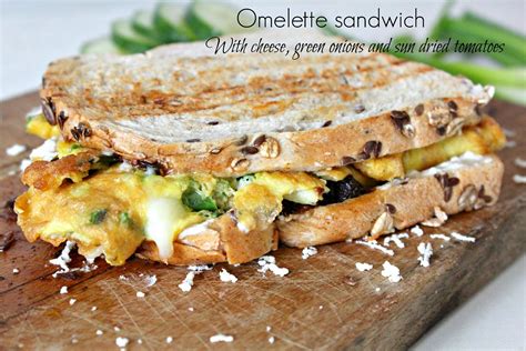 Omelette sandwich with sun dried tomato - The Seaman Mom