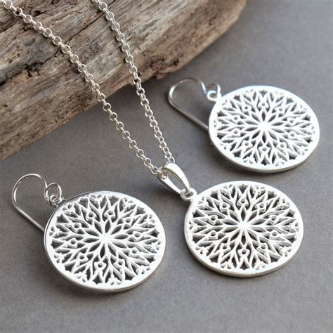 silver snowflake jewellery set by martha jackson sterling silver | notonthehighstreet.com