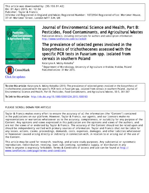 (PDF) The prevalence of selected genes involved in the biosynthesis of ...