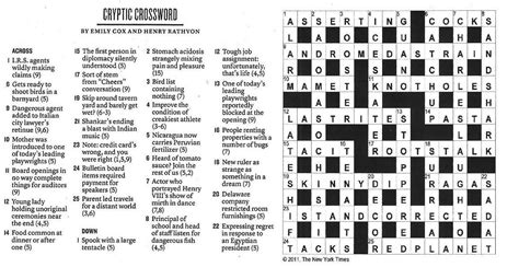 The New York Times Crossword in Gothic: 01.23.11 — Cryptic Crossword