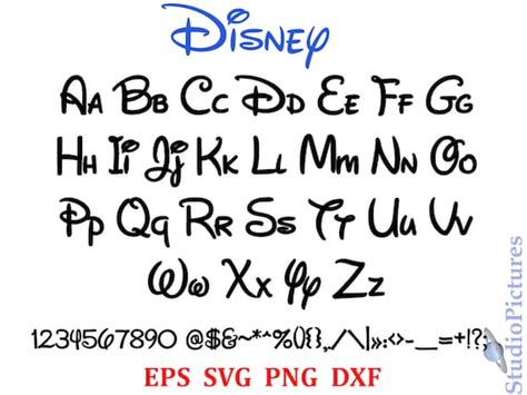 Walt Disney Font svg font svg alphabet TTF Included | Etsy