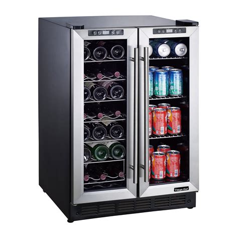 Magic Chef 24-In. French Door Wine and Beverage Cooler with Dual-Zone ...