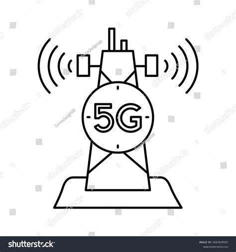 5g Cell Tower Isolated On White Stock Vector (Royalty Free) 2287629507 ...