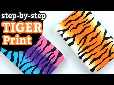 How to paint TIGER STRIPES || Step By Step Tiger Print Tutorial || Rock ...