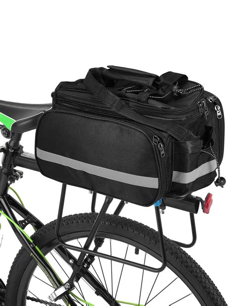 Black FDKJOK Bike Rack Bag Bike Trunk Bag Large Capacity Solid EVA ...