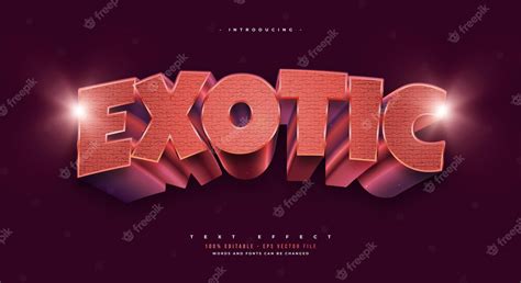 Premium Vector | 3D Pink Exotic Text Effect Editable Exotic Text Style with Texture Effect