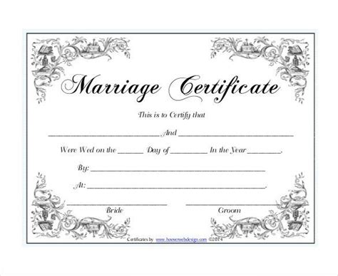 a marriage certificate is shown in black and white with an ornate border on the front