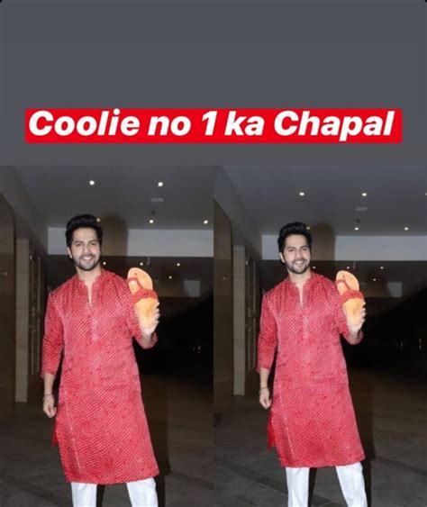 Varun Dhawan shows off his Coolie No. 1 chappal