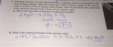 Solved Elemental mercury was first discovered when a | Chegg.com