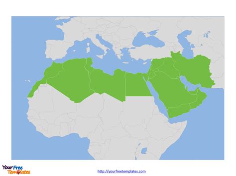 Free MENA Region Map Template - Free PowerPoint Template