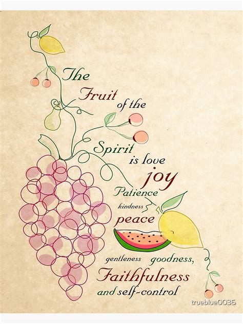 "Fruit Of The Spirit Bible Verse Print" Poster by trueblue0036 | Redbubble