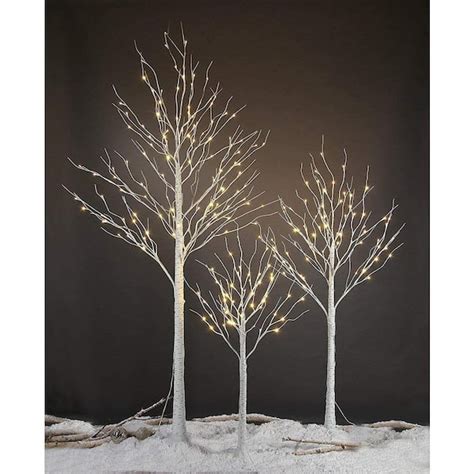 Lightshare 4 ft., 6 ft., 8 ft. Pre-Lit Birch Tree Warm White ...