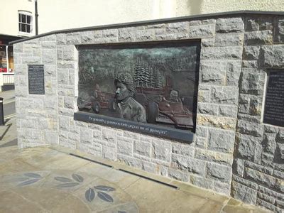 A view of the Tom Pryce Memorial in Clwyd Street, Ruthin, Denbighshire