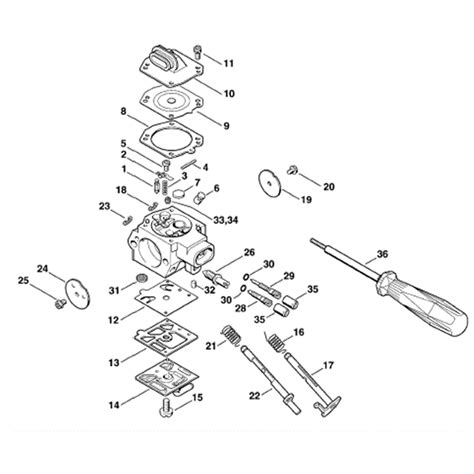 Stihl MS 310 Chainsaw (MS310) Parts Diagram, Carb. HD-18B-HD-21B (only USA)