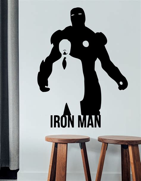 Iron Man Wall Sticker Vinyl Decal Comics Superhero Art | Etsy