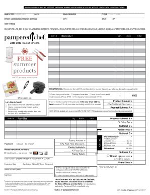 Pampered Chef Order Form: Complete with ease | airSlate SignNow