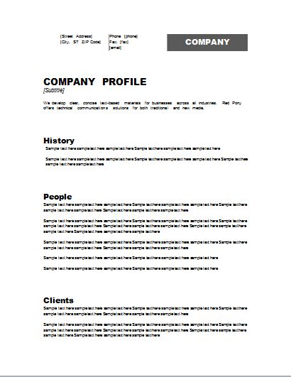 Casual Company Profile Excel Template Household Ledger