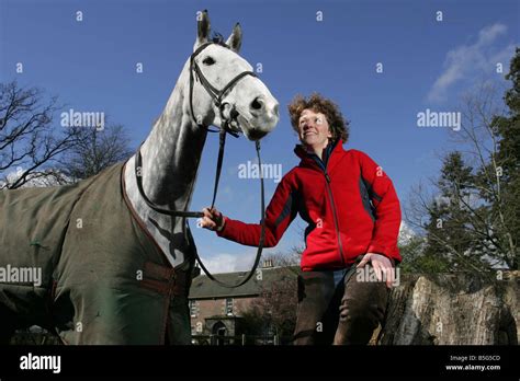 Racehorse Trainer Lucinda Russell with Horse Strong Resolve at their ...